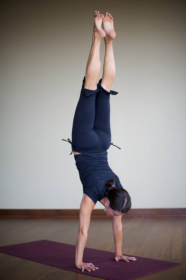 Scarlet Adrianne - Adho Mukha Vrksasana. Headstand on wall